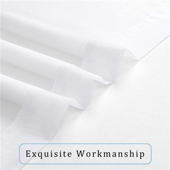 Sheer White Curtains, Sheer Curtains 84 inches Long 2 Panels Set, Rod Pocket - Picture 6 of 7